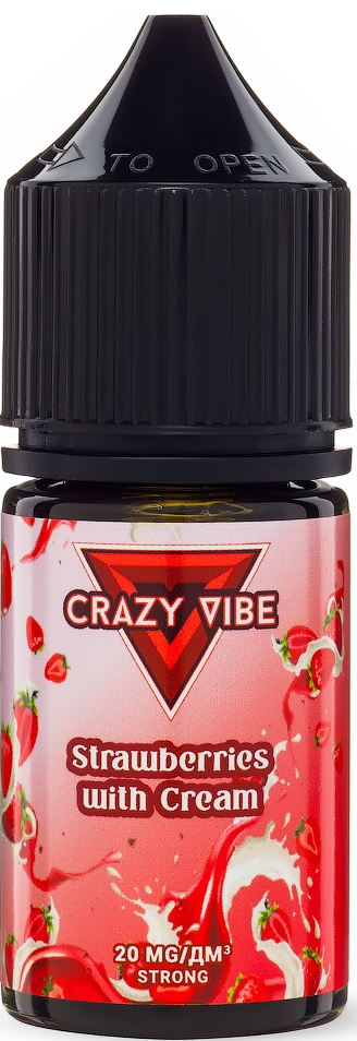 Crazy Vibe - Клубника Сливки 30 мл 20 мг (STRONG)
