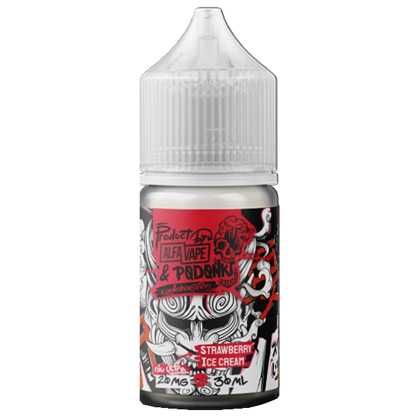 ALFA VAPE x PODONKI - Мороженое Клубника 30 мл 20 мг (STRONG)